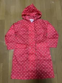 YER & YER ドット柄レインコート 130サイズ 赤×白ドット