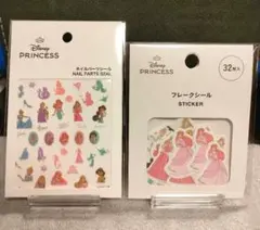 【ディズニープリンセス】フレークシール＆ネイルパーツシールセット