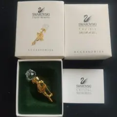 新品ꕤスワロフスキー ブローチ チューリップ フラワー ゴールド 開花