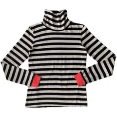 フランス製 A.P.C. ボーダータートルネックカットソー Sサイズのサムネイル