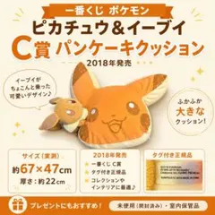 一番くじ ポケモン ピカチュウ　イーブイ C賞 パンケーキクッションのサムネイル