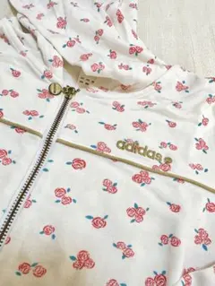 adidas 花柄 フルジップパーカー Lサイズ　レディース