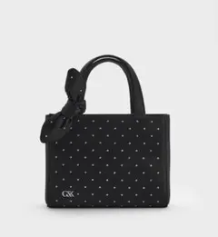 CHARLES & KEITH サテン スタッズノットボウミニバッグ ⭐️完売品⭐️