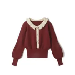 ❤︎GRL グレイル❤︎ バイカラーフリルニットトップス[ac1978] ホワイト