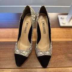 DIANA 上品レースパンプス 22cm 黒×白 日本製