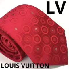現行LOUIS VUITTON GOLDモノグラム　レッド　シルクネクタイのサムネイル