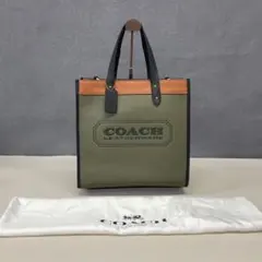 COACH レザートートバッグ オリーブグリーンaw