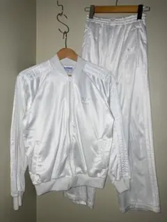 80s USA製 アディダス セットアップ トラックジャケット 白 70s