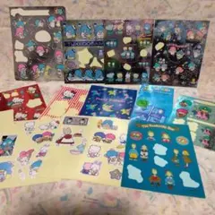 使いかけ　昭和レトロ　サンリオ　キャラクター ステッカーシールセット　14シート