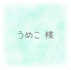 うめこ様 専用ページ