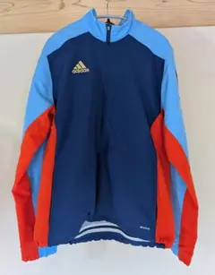 adidas フルジップ ピステ ウィンドブレーカー ネイビー/オレンジ