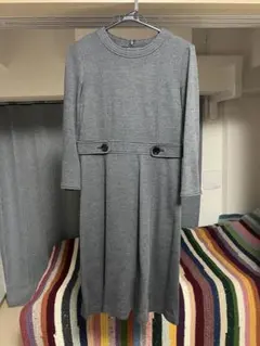Burberry グレー 長袖 ワンピース ボタン付き