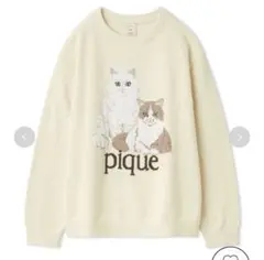 gelato pique エアリーモコ キャットジャガードプルオーバー イエローのサムネイル
