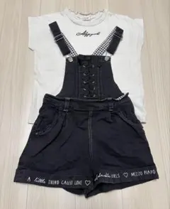 メゾピアノジュニア　2WAYサロペット ＆ ALGY Tシャツ　140cm
