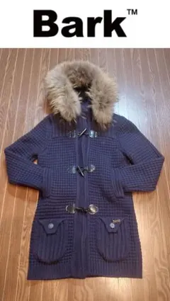 BARK バーク  Ｓ ニット ダッフルコート ネイビー