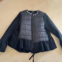 極美品 ヨーコチャン フリル ノーカラー ジャケット 40 L 2021年モデル 極美品 ヨーコチャン フリル ノーカラー ジャケット 40 L 2021年