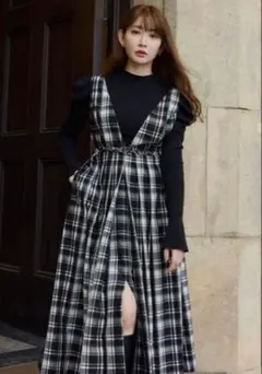 ワンピース herlipto Coutume Plaid Flare Dress herlipto Coutume Plaid Flare Dress Mサイズ - メルカリ