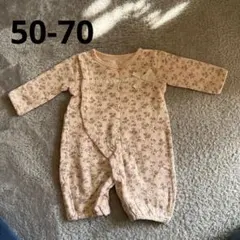 50-70 ベビー　ロンパース 花柄　バースデイ