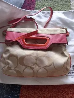 Coach ショルダーバッグ ベージュ/ピンク