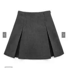 新品タグ付 グレイル インパン裏地付ボックスプリーツフレアミニスカート
