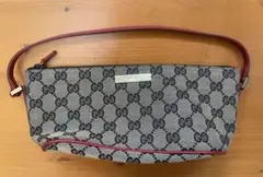 GUCCI GGパターン ポーチ ベージュ/ブラック/レッド