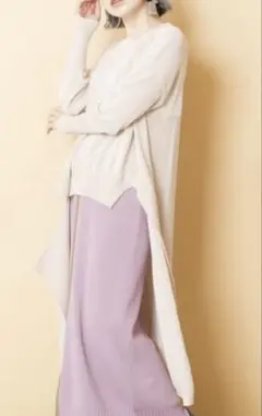 新品未使用OSMOSIS オズモーシス　アシンメトリー　ロングニットプルオーバー