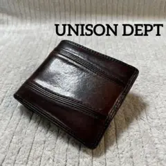 UNISON DEPT. （ユニゾンデプト） 2つ折り財布 ダークブラウン