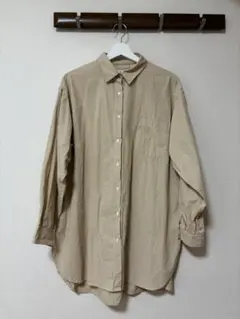 BACK NUMBER ベージュ ストライプ 長袖シャツ