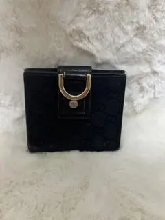 GUCCI グッチ 二つ折り財布 ブラック GGキャンバスのサムネイル