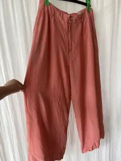 K.deux タックワイドパンツ オレンジストライプ