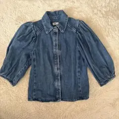 ZARA デニムシャツ パフスリーブ 長袖のサムネイル