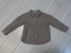 familiar チェック柄茶色長袖シャツ