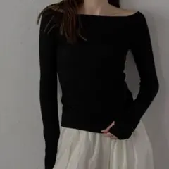 glitter off shoulder tops ブラック FREE