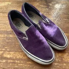 90s vans スリッポン usa製 スエード 紫　古着