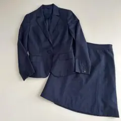 スーツカンパニー REDA スカートスーツ 紺 ウール M〜L 訳ありのサムネイル