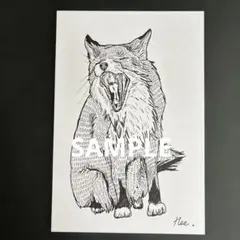 キツネのイラスト ペン画