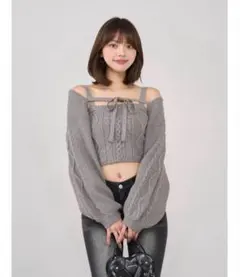 【Darich】　ケーブルショートニットアンサンブルのサムネイル