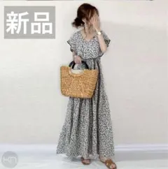 【KOSEHOUSE】新品 花柄 ワンピース ロングワンピース Vネック 春夏秋