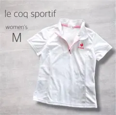 le coq sportif ポロシャツM 白 ゴルフ テニス ハーフジップ