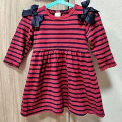 petit main リボン付きカットワンピース 90cm