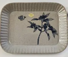 【未使用】有田焼 花蝶文 長角皿2枚 焼き魚皿 和食器