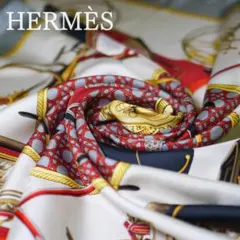【箱付】エルメス HERMÈS カレ90 折り畳み式幌の馬車 シルク100
