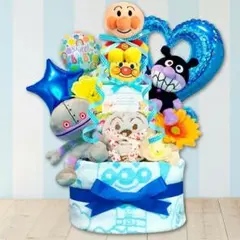 ☆出産祝いに大人気！アンパンマン豪華3段おむつケーキ 男の子