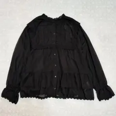 美品☆TSUHARU ツハルby SM2☆人気完売 レースブラウス ブラック F 