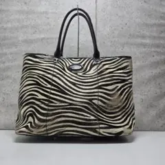 FURLA ゼブラ柄 ハラコ調 ハンドバッグ