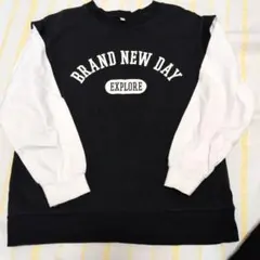BRAND NEW DAY プリント トレーナー ブラック ホワイトのサムネイル