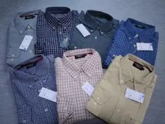 チェック柄長袖シャツ7枚セット