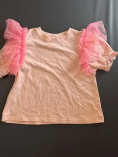 難あり　120.フリル付きピンクTシャツ