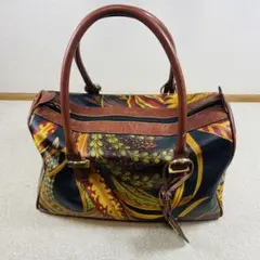 Paul Smith トートバッグ マルチ柄 クロコ型押しレザー ブラウン 