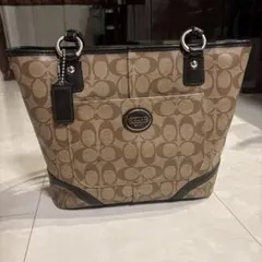 【美品】COACH トートバッグ ベージュ ブラック